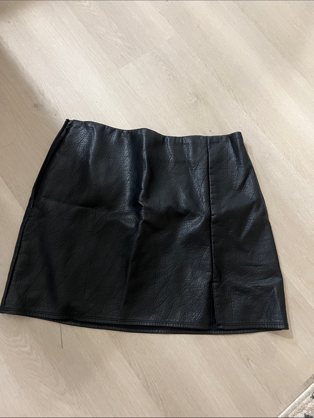 Old Navy Black Faux Leather Mini Skirt — Straight Silhouette